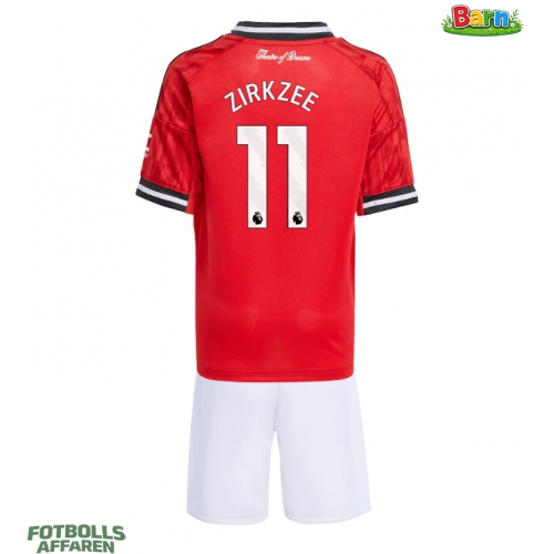 Manchester United Joshua Zirkzee #11 Hemmaställ Barn 2025-26 Kortärmad (+ Korta byxor)